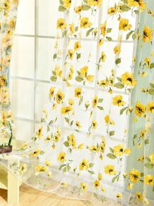 Rèm vải Sheer họa tiết hoa, Rèm Polyester hiện đại lọc ánh sáng riêng tư cho gia đình - Nhiều màu - Xem 3