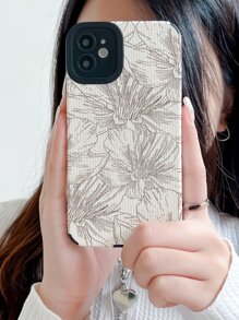 1个花卉彩绘皮革TPU手机壳，兼容 11、12、13、14、12 Pro Max、13 Pro Max、15、15 Pro、15 Plus、15 Pro Max、16、16 Pro、16 Plus、16 Pro Max、A11、A12、A20S、A32、A50、A51、A52、A71、A73、S20 FE、S21、S22、A04、A13、A24 - 彩色 - 查看 4