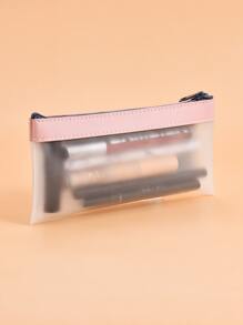 Zipper Pink Makeup Cosmetic Bag - Pink - View 1