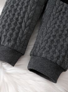 SHEIN Baby Boy Two Tone Textured Sweatshirt & Sweatpants - Multicolor - View 6