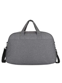 Bolso de lona con cremallera delantera doble asa