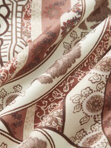 ROMWE Paisley Graphic Knot Crop Tee - Multicolor - View 3