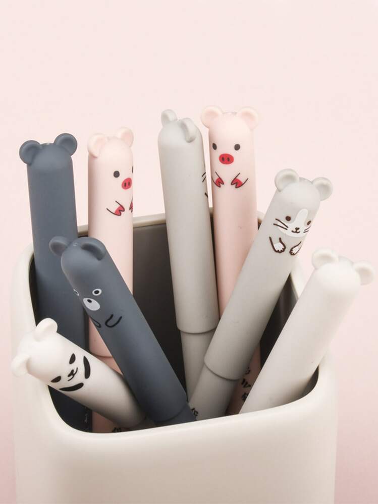 Set 12 Penne Cancellabili A Forma Di Animali – Punta 0,35 Mm, Con 48 Ricariche E 4 Gomme, Cancelleria Kawaii - 4