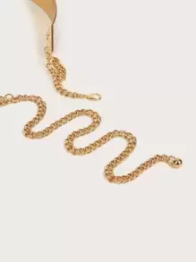 1入組女式水鑽裝飾華麗腰帶用於禮服裝飾 - 金色 - 查看 3