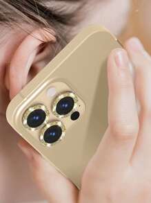 1 miếng bảo vệ ống kính lấp lánh tương thích với iPhone15/15Plus/15Pro/15Promax - Vàng - Xem 2