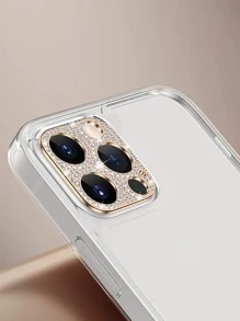 2 miếng bảo vệ ống kính trang trí bằng kim cương giả tương thích với iPhone 15/15Pro/15Plus/15Promax - Nhiều màu - Xem 2