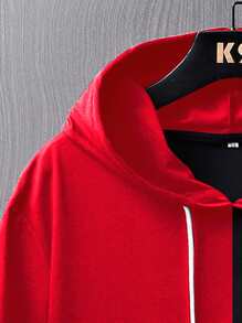 Manfinity Homme Men Colour Block Bear Print Drawstring Hooded Tee - Multicolor - View 5