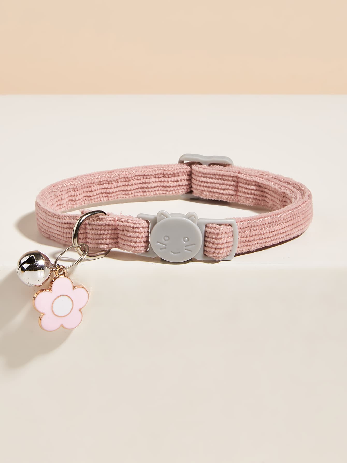 1pc Floral Pendant Pet Collar with bell For Decoration - Pink - View 1