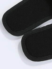 Bow Decor Bedroom Slippers - Black - View 6