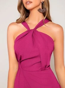 SHEIN BAE Twist Front Cami Dress - Red Violet - View 6