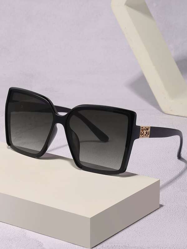 1pc Fashionable Square Plastic Frame Women's Eyeglasses Suitable For