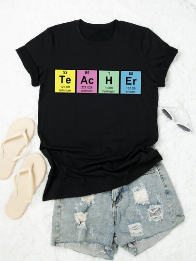 taglie forti Maglietta con grafica lettera