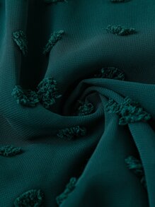 SHEIN LUNE Plus Swiss Dot Flowy Dress - Dark Green - View 4