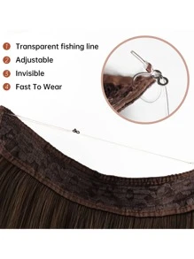 HAIRCUBE Clip In Medium Body Wave Synthetic Hair Extension - Multicolor - View 5