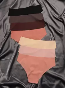 7 piezas Bragas unicolor sin costuras - Multicolor - Ver 2