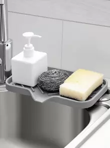1pc Multifunction Drain Rack - Grey - View 1