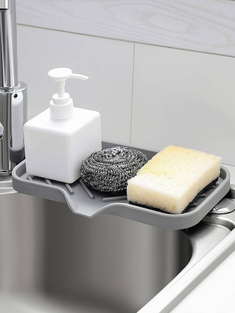 1pc Multifunction Drain Rack - Grey - View 1