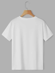 INAWLY Solid Round Neck Tee