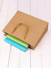5pcs Horizontal Kraft Paper Gift Bag, Shopping Bag, Packaging Bag - Khaki - View 2
