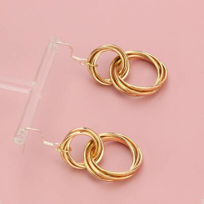 Circle Decor Drop Earrings
