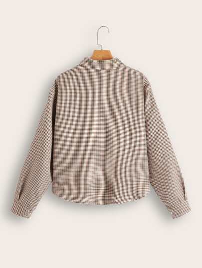 Chemise à carreaux à boutons à manches longues