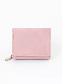 极简主义零钱包小号双折拉链女士钱包迷你薄轻便多层便携式信用卡身份证简约时尚现代商务周年纪念情人节生日女士女孩女士礼物热粉色商务休闲女士钱包钱包小钱包 - 粉色 - 查看 5