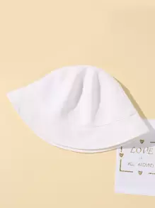 嬰兒素色漁夫帽 - 白色 - 查看 3
