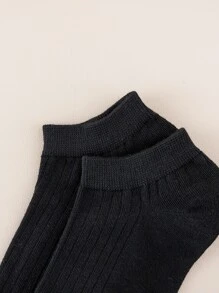 5雙素色短襪 - 黑色 - 查看 3