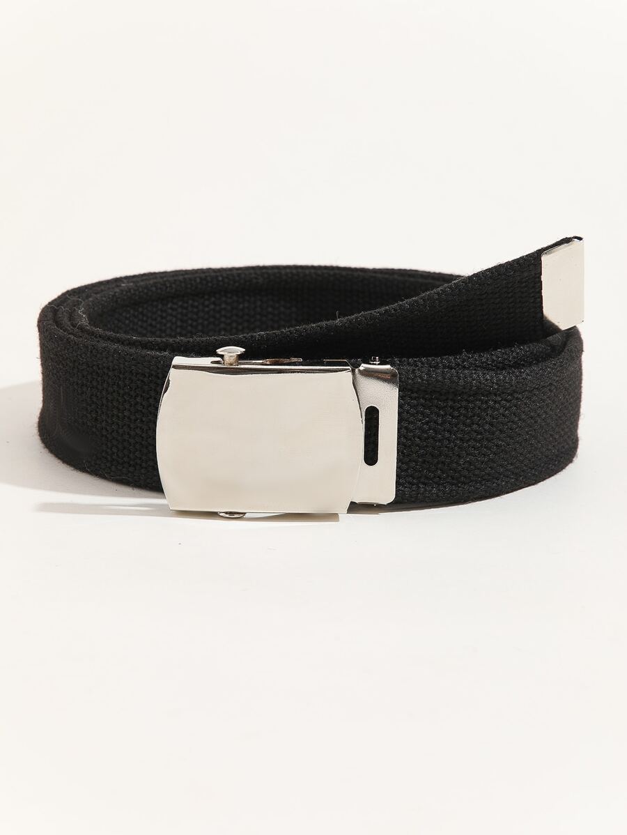 Men Automatic Buckle Tape Belt Casual Summer, School Casual, Business, Boyfriend Husband Father Dad Men Gift, Daily Wear, Fashion, Teen, Outdoor, Vacation, Athletic, Travel, Street, Boho, Vintage Fall, Autumn, Halloween Autumn-Winter Accessories,Suitable For Teens, Youth,Men,Casual, Outdoor, Athletic, Vacation, Graduation Gifts, Birthday, Daily Wear - Black - View 1