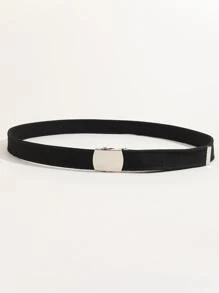 Men Automatic Buckle Tape Belt Casual Summer, School Casual, Business, Boyfriend Husband Father Dad Men Gift, Daily Wear, Fashion, Teen, Outdoor, Vacation, Athletic, Travel, Street, Boho, Vintage Fall, Autumn, Halloween Autumn-Winter Accessories,Suitable For Teens, Youth,Men,Casual, Outdoor, Athletic, Vacation, Graduation Gifts, Birthday, Daily Wear - Black - View 2