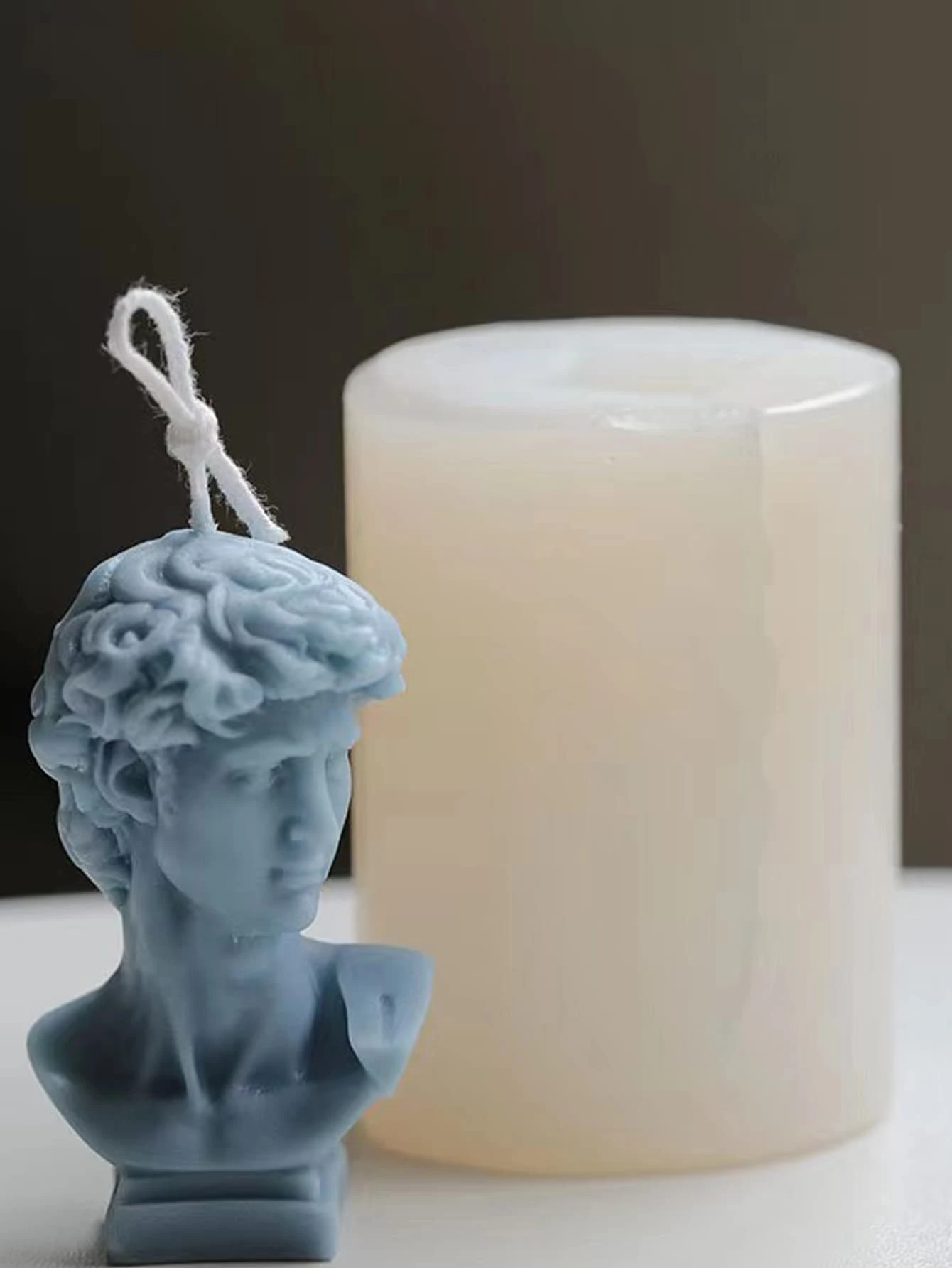 1pc David Statue Candle Silicone Mold - White - View 1