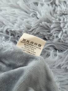 1pc Plain Plush Blanket - Light Grey - View 3