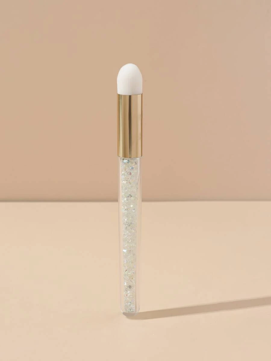 Face Concealer Brush, 1pc Color Drill Handle Round Head Concealer Makeup Brush - White - View 1