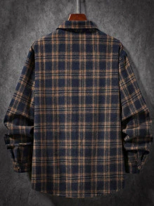 Manfinity Homme Áo choàng Nam Túi Nút phía trước Sọc ca rô Sẵn sàng - Nhiều màu - Xem 2