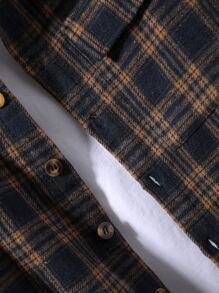 Manfinity Homme Áo choàng Nam Túi Nút phía trước Sọc ca rô Sẵn sàng - Nhiều màu - Xem 7