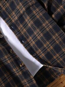 Manfinity Homme Áo choàng Nam Túi Nút phía trước Sọc ca rô Sẵn sàng - Nhiều màu - Xem 8