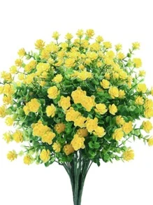 1入/2入/4入/6入人造花，室外假紫薇耐紫外線人造盒裝黃杨灌木塑料綠植，適用於外掛花盆、露台庭院婚禮室內家居廚房農舍裝飾 - 彩色 - 查看 1