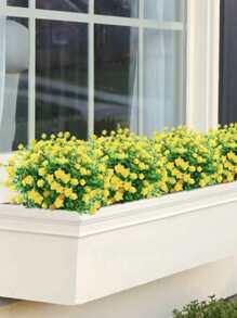 1入/2入/4入/6入人造花，室外假紫薇耐紫外線人造盒裝黃杨灌木塑料綠植，適用於外掛花盆、露台庭院婚禮室內家居廚房農舍裝飾 - 彩色 - 查看 3