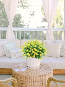 1入/2入/4入/6入人造花，室外假紫薇耐紫外線人造盒裝黃杨灌木塑料綠植，適用於外掛花盆、露台庭院婚禮室內家居廚房農舍裝飾 - 彩色 - 查看 4