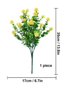 1入/2入/4入/6入人造花，室外假紫薇耐紫外線人造盒裝黃杨灌木塑料綠植，適用於外掛花盆、露台庭院婚禮室內家居廚房農舍裝飾 - 彩色 - 查看 2