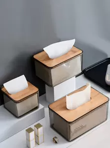 1pc Plain Tissue Storage Box, Modern Plastic Multifunction Tissue Box For Desk, Home Stuff, Table, Home Decorations, Home Organization And Storage, Room Decor, Room Decor Bedroom, Kitchen Accessories, Kitchen Tools, Organizer Kitchen, Travel, Holiday, Tissue Box Holder, Napkin Holder, Festival Family Gathering, Kitchen Dining Table DecorFor Home Kitchen Bedroom Living Room Dining Room, Home Decoration Accessories, Decorative Box,Women Wedding Gift,Summer Travel Holiday Festival Must-Have - Multicolor - View 1