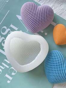1pc Heart Design DIY Silicone Mold - White - View 3
