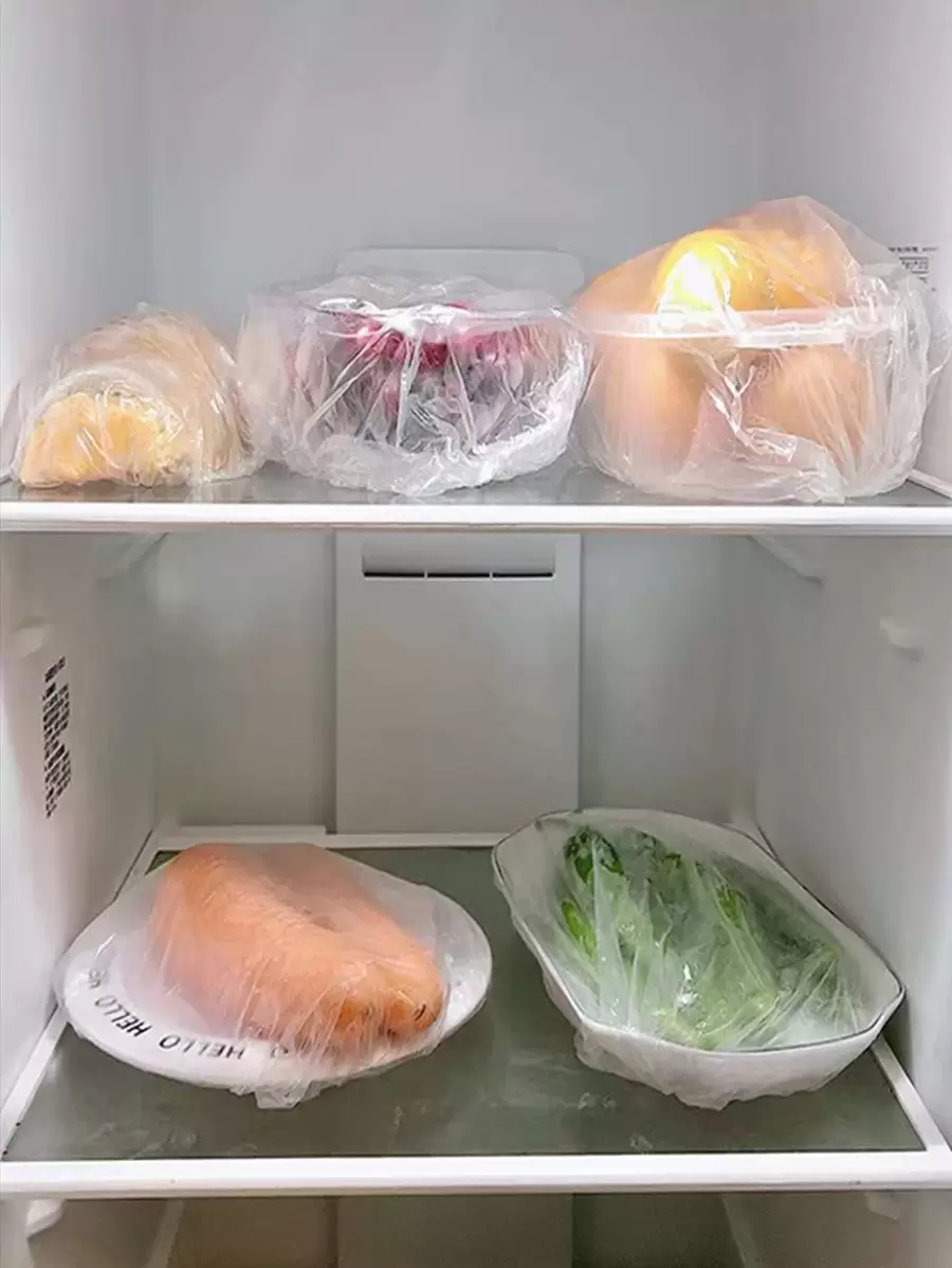 100 piezas Cubierta para alimento desechable transparente - transparente - Ver 1