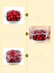 100 piezas Cubierta para alimento desechable transparente - transparente - Ver 4