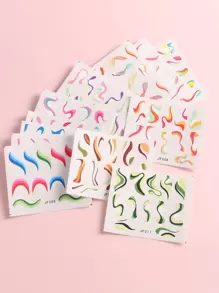 FULL BEAUTY 12 miếng dán đường cong đầy màu sắc (không dính) DIY Nail Charms Nail Gems Đồ dùng làm móng tay - Nhiều màu - Xem 2