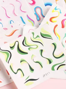 FULL BEAUTY 12 miếng dán đường cong đầy màu sắc (không dính) DIY Nail Charms Nail Gems Đồ dùng làm móng tay - Nhiều màu - Xem 4