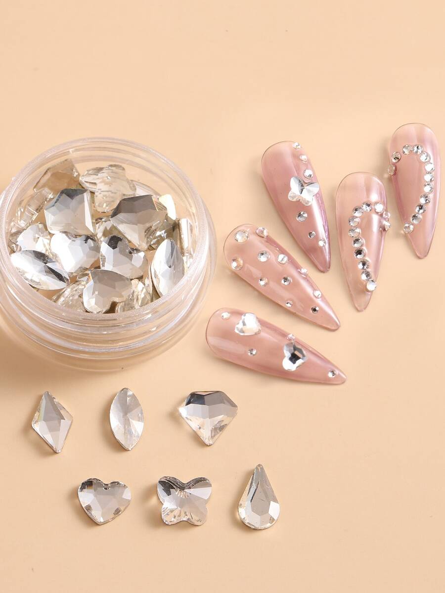FULL BEAUTY 1 caja Decoración de uñas con diamante de imitación - transparente - Ver 1