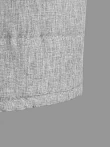 SHEIN Tween Boys Snap Button Hooded Padded Coat Without Pullover - Grey - View 5