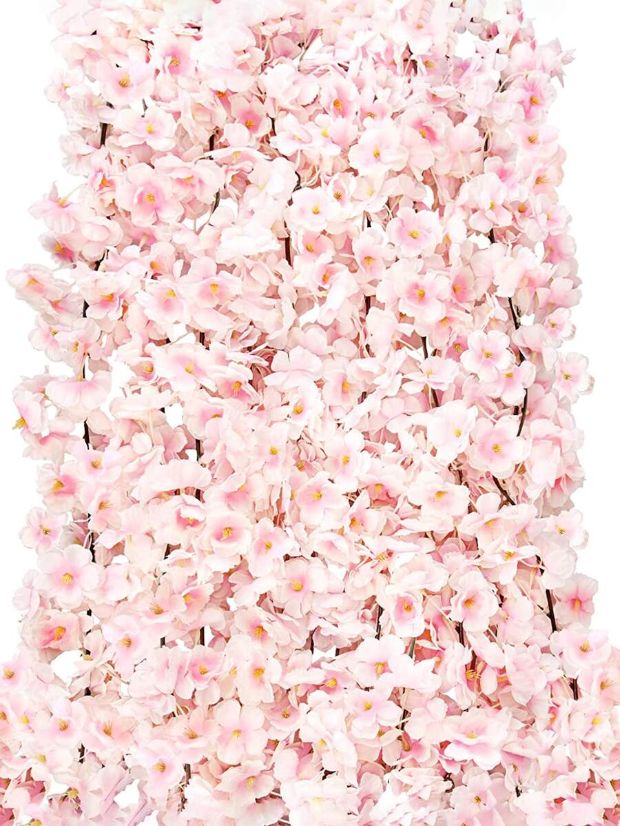 1支/3支/6支人造花，樱花，藤蔓，家居装饰，卧室装饰，DIY花环材料，情人节，新年装饰，生日派对装饰，婚礼场地布置，户外花园装饰 - 彩色 - 查看 1