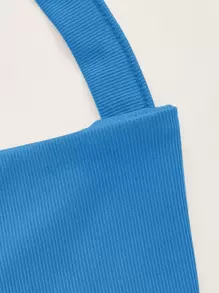 SHEIN ICON Top cami Curativo de dopamina Cadarço Costela de malha - Azul - Visão 4